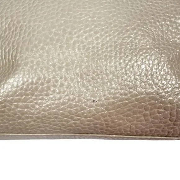 Brighton Metallic Cream Pebbled Leather Dual Handle Satchel U197302 Tassel Charm - Picture 10 of 14